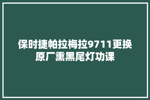 保时捷帕拉梅拉9711更换原厂熏黑尾灯功课