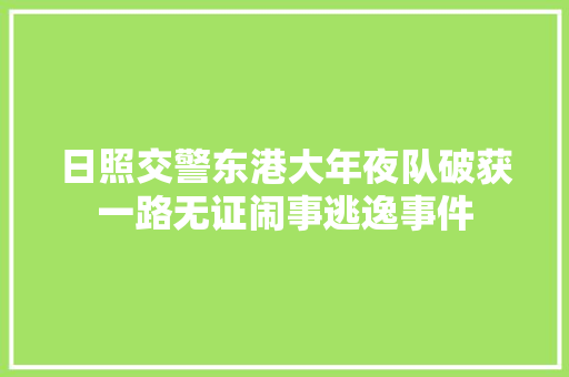 日照交警东港大年夜队破获一路无证闹事逃逸事件