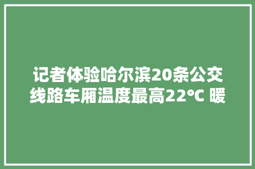 记者体验哈尔滨20条公交线路车厢温度最高22℃ 暖风拂面
