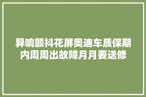 异响颤抖花屏奥迪车质保期内周周出故障月月要送修