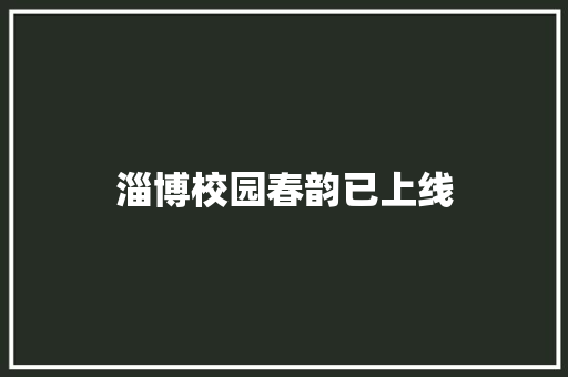 淄博校园春韵已上线