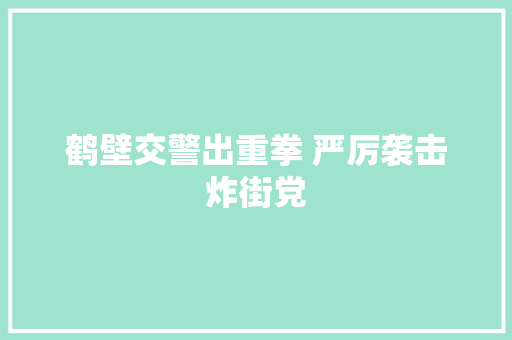 鹤壁交警出重拳 严厉袭击炸街党