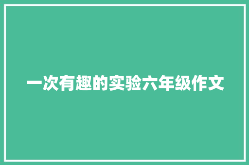 一次有趣的实验六年级作文