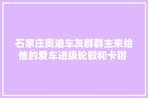 石家庄奥迪车友群群主来给他的爱车进级轮毂和卡钳 石家