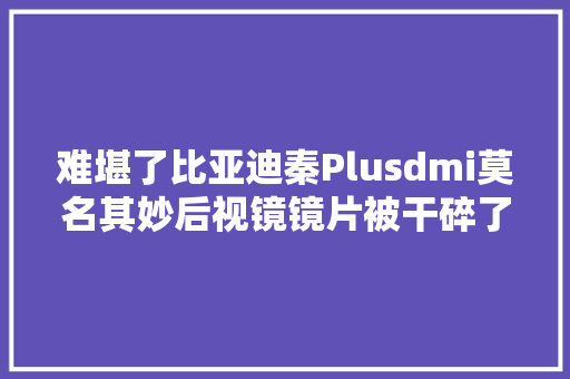 难堪了比亚迪秦Plusdmi莫名其妙后视镜镜片被干碎了