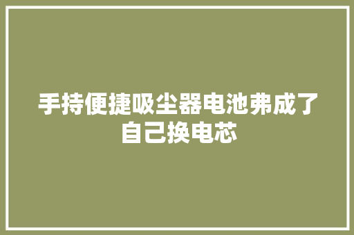 手持便捷吸尘器电池弗成了自己换电芯
