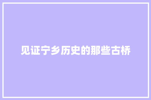 见证宁乡历史的那些古桥