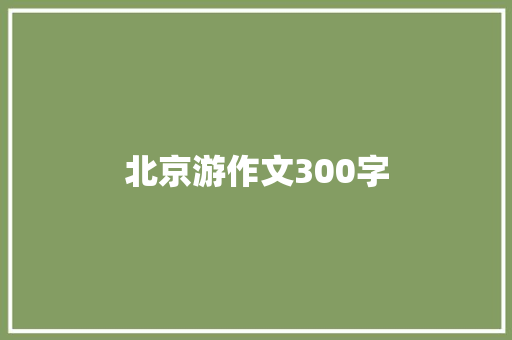 北京游作文300字