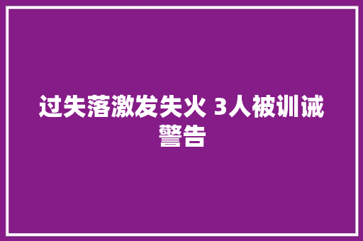 过失落激发失火 3人被训诫警告