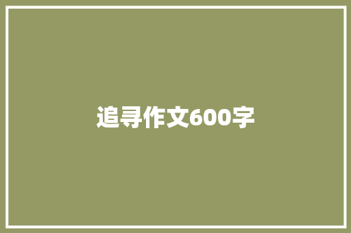 追寻作文600字