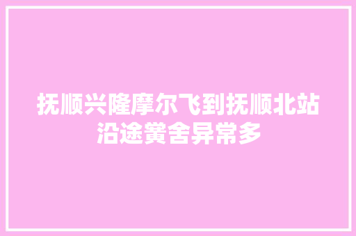 抚顺兴隆摩尔飞到抚顺北站沿途黉舍异常多