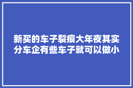新买的车子裂痕大年夜其实分车企有些车子就可以做小 汽车知识