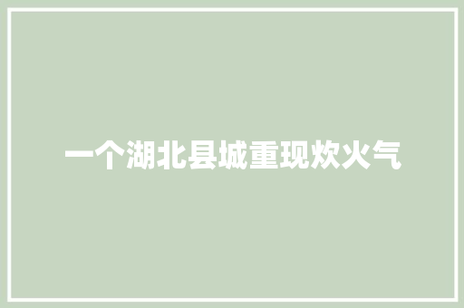 一个湖北县城重现炊火气