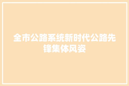 全市公路系统新时代公路先锋集体风姿
