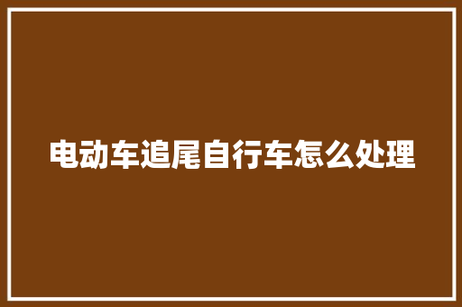 电动车追尾自行车怎么处理