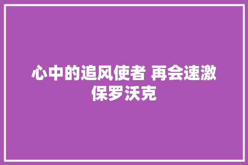 心中的追风使者 再会速激保罗沃克