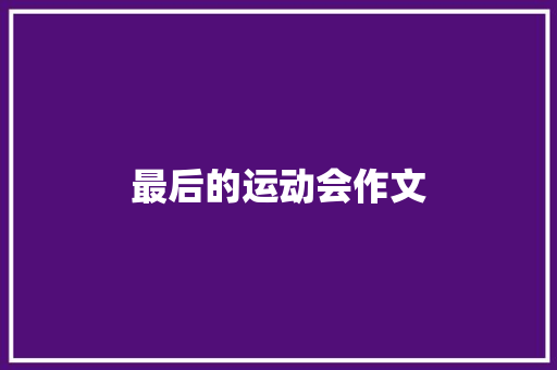 最后的运动会作文