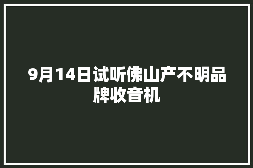 9月14日试听佛山产不明品牌收音机