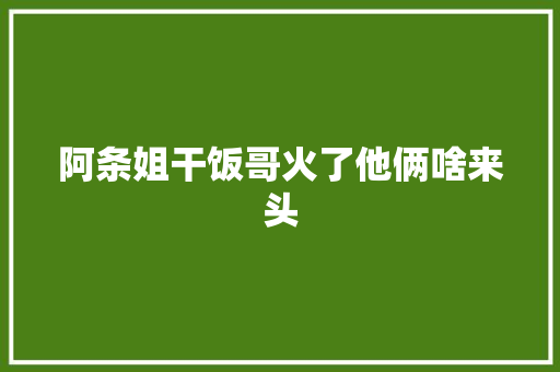 阿条姐干饭哥火了他俩啥来头