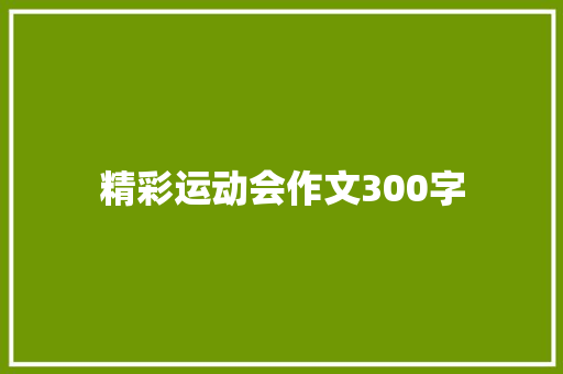 精彩运动会作文300字