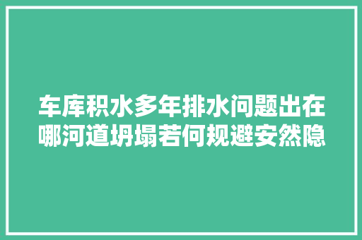 车库积水多年排水问题出在哪河道坍塌若何规避安然隐患夏令热线进奉贤区长为你解难题