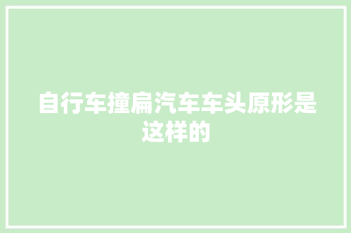 自行车撞扁汽车车头原形是这样的