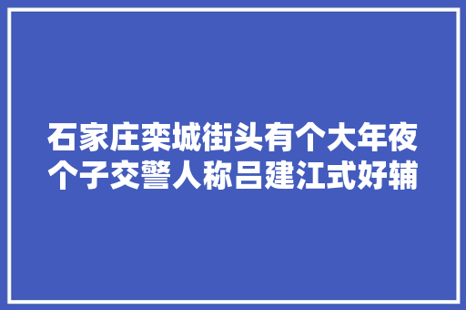 石家庄栾城街头有个大年夜个子交警人称吕建江式好辅警李玉兵