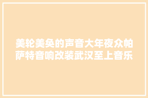 美轮美奂的声音大年夜众帕萨特音响改装武汉至上音乐出品