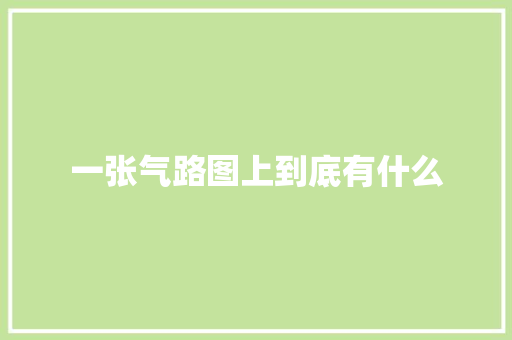 一张气路图上到底有什么 汽车知识
