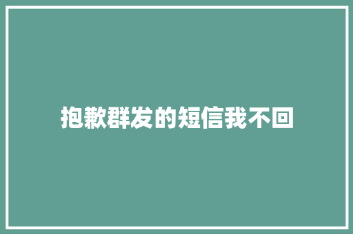 抱歉群发的短信我不回