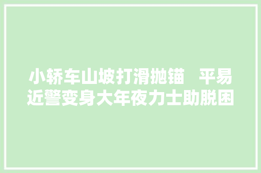小轿车山坡打滑抛锚   平易近警变身大年夜力士助脱困