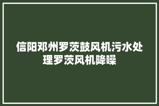 信阳邓州罗茨鼓风机污水处理罗茨风机降噪