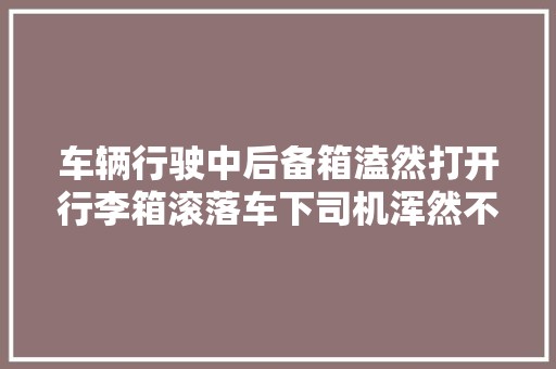 车辆行驶中后备箱溘然打开行李箱滚落车下司机浑然不知平易近警两小时帮找回