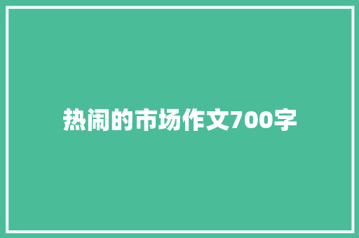 热闹的市场作文700字