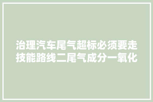 治理汽车尾气超标必须要走技能路线二尾气成分一氧化碳CO