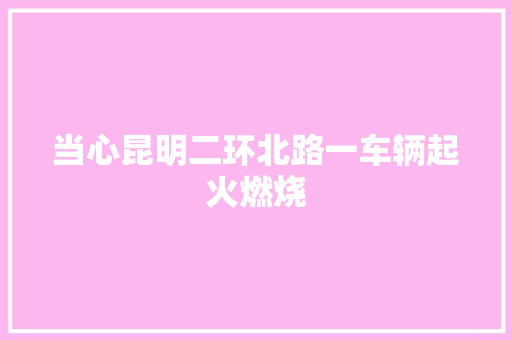 当心昆明二环北路一车辆起火燃烧