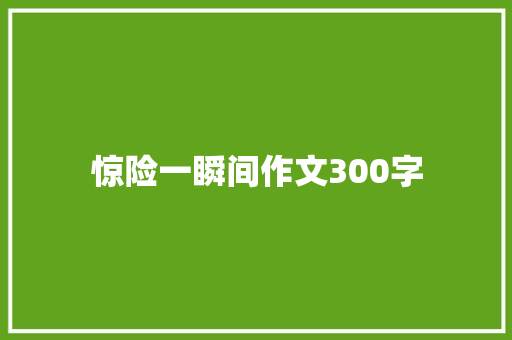 惊险一瞬间作文300字