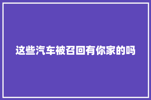 这些汽车被召回有你家的吗