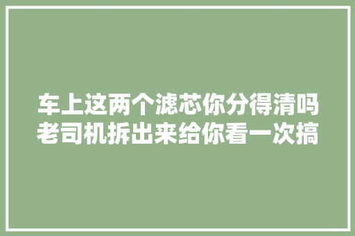 车上这两个滤芯你分得清吗老司机拆出来给你看一次搞清楚