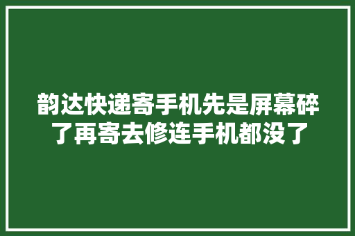 韵达快递寄手机先是屏幕碎了再寄去修连手机都没了