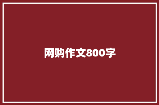 网购作文800字