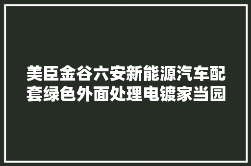 美臣金谷六安新能源汽车配套绿色外面处理电镀家当园