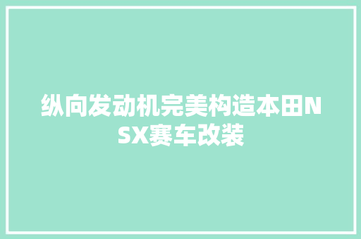 纵向发动机完美构造本田NSX赛车改装