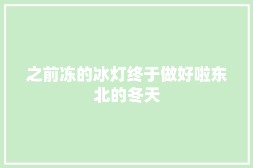 之前冻的冰灯终于做好啦东北的冬天