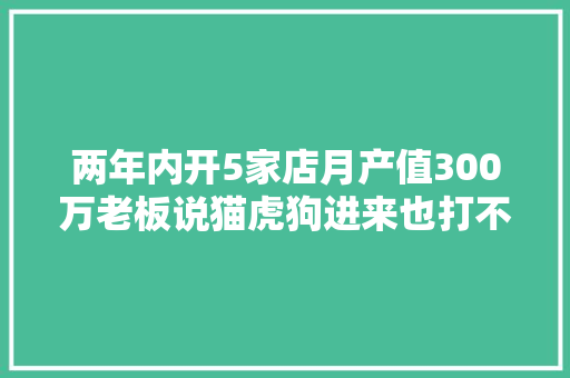 两年内开5家店月产值300万老板说猫虎狗进来也打不过我们