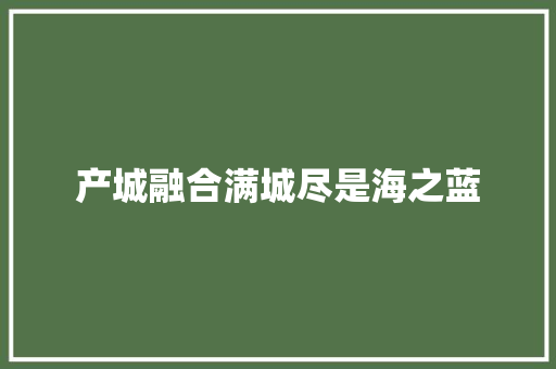 产城融合满城尽是海之蓝