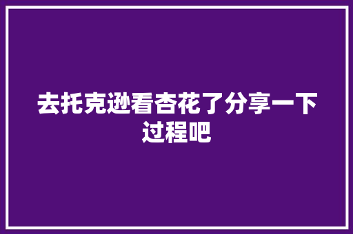 去托克逊看杏花了分享一下过程吧