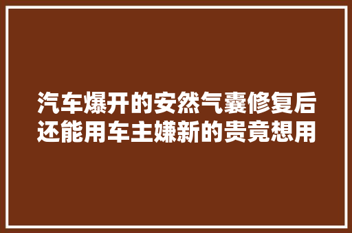 汽车爆开的安然气囊修复后还能用车主嫌新的贵竟想用修复的