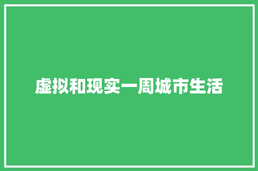 虚拟和现实一周城市生活