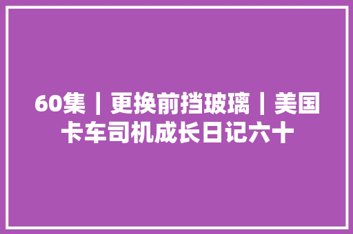 60集｜更换前挡玻璃｜美国卡车司机成长日记六十 汽车知识